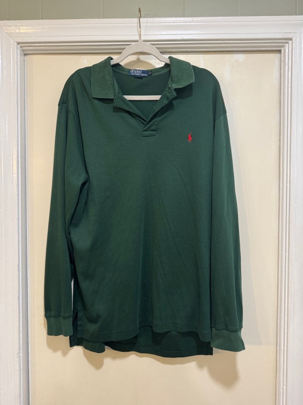 Ralph Lauren Forest Green Long-Sleeve Polo with Red Pony
